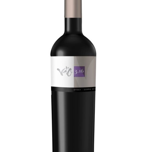 Foto botella vino tinto de la colección de Vd'O monovarietal de syrah y del año 2016
