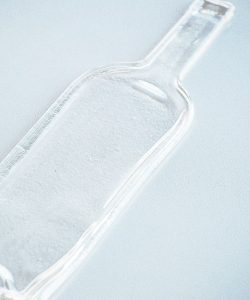 Safata d'ampolla de vi reciclada transparent